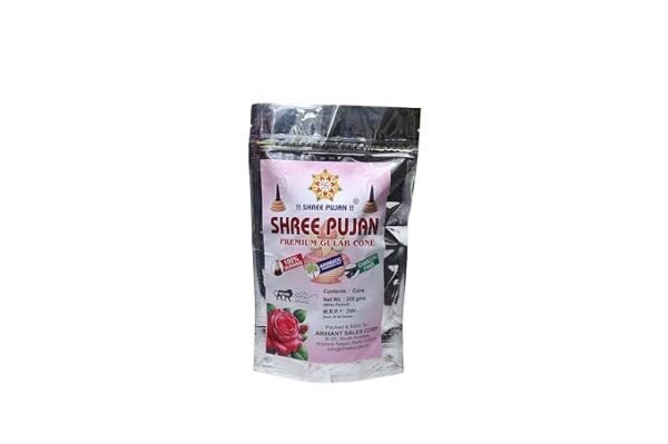 Shree Pujan Premium Gulab Cone - Best Dhoop Batti for Pooja in Delhi with Organic Rose Fragrance