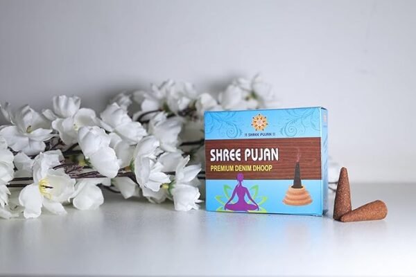 Shree Pujan Premium Denim Dhoop - Best cone dhoop batti in Delhi for meditation. and aromatic experiences.