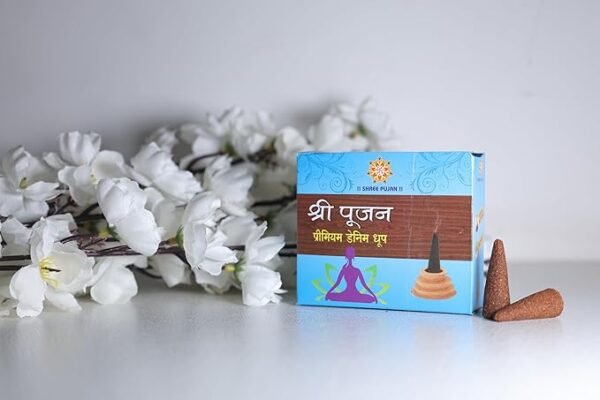 Shree Pujan Premium Denim Dhoop - Best cone dhoop batti in Delhi for meditation.